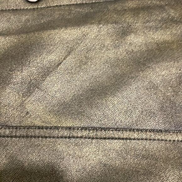 Jenna Rose Brand Faux Leather Snap Button Front Skirt Size 12 NWT Black Foil - Picture 4 of 6